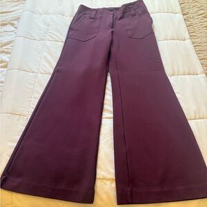 Maeve Plum Wide-Leg Pants